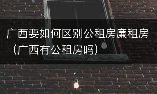 广西要如何区别公租房廉租房（广西有公租房吗）