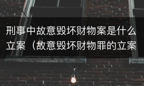 刑事中故意毁坏财物案是什么立案（故意毁坏财物罪的立案）