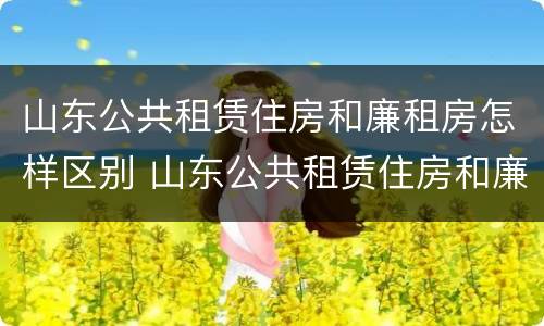 山东公共租赁住房和廉租房怎样区别 山东公共租赁住房和廉租房怎样区别呢
