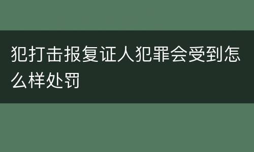 犯打击报复证人犯罪会受到怎么样处罚