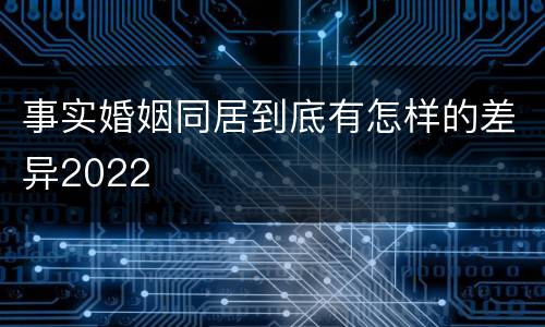事实婚姻同居到底有怎样的差异2022
