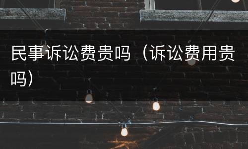 民事诉讼费贵吗（诉讼费用贵吗）