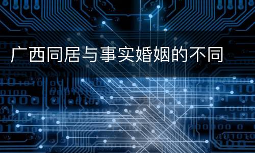 广西同居与事实婚姻的不同