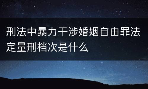 刑法中暴力干涉婚姻自由罪法定量刑档次是什么