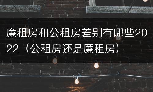 廉租房和公租房差别有哪些2022（公租房还是廉租房）