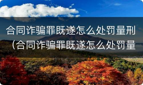 合同诈骗罪既遂怎么处罚量刑（合同诈骗罪既遂怎么处罚量刑标准）