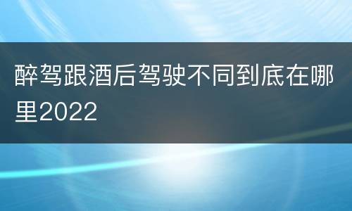 醉驾跟酒后驾驶不同到底在哪里2022