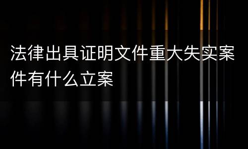法律出具证明文件重大失实案件有什么立案