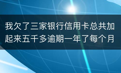 我欠了三家银行信用卡总共加起来五千多逾期一年了每个月都有还一点会不会坐牢