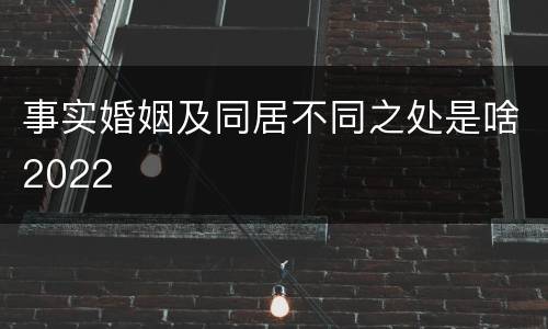 事实婚姻及同居不同之处是啥2022