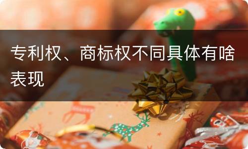 专利权、商标权不同具体有啥表现