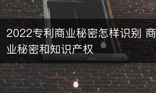 2022专利商业秘密怎样识别 商业秘密和知识产权