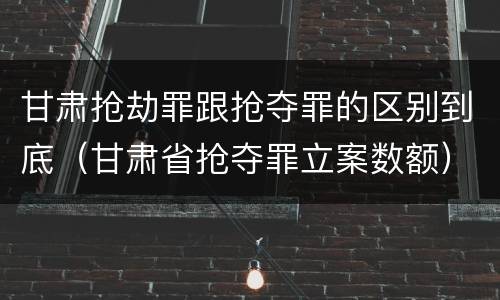 甘肃抢劫罪跟抢夺罪的区别到底（甘肃省抢夺罪立案数额）