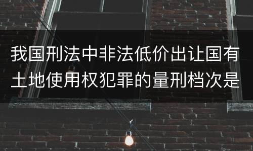 我国刑法中非法低价出让国有土地使用权犯罪的量刑档次是什么