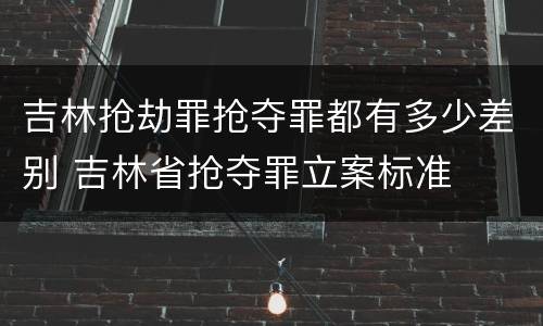 吉林抢劫罪抢夺罪都有多少差别 吉林省抢夺罪立案标准