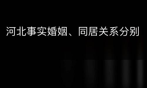 河北事实婚姻、同居关系分别