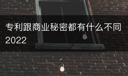 专利跟商业秘密都有什么不同2022