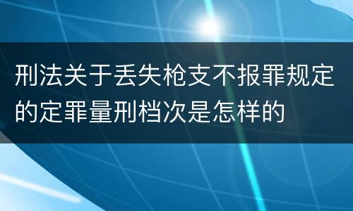 刑法关于丢失枪支不报罪规定的定罪量刑档次是怎样的