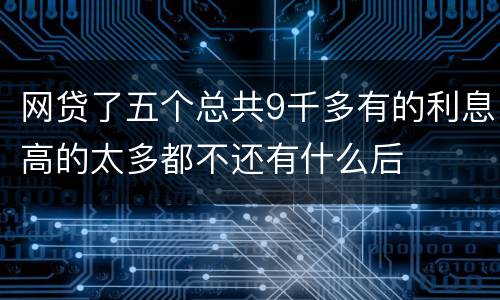 网贷了五个总共9千多有的利息高的太多都不还有什么后
