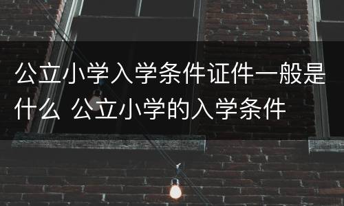 公立小学入学条件证件一般是什么 公立小学的入学条件