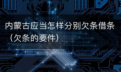 内蒙古应当怎样分别欠条借条（欠条的要件）