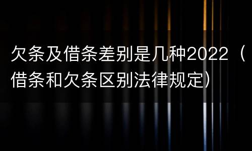 欠条及借条差别是几种2022（借条和欠条区别法律规定）
