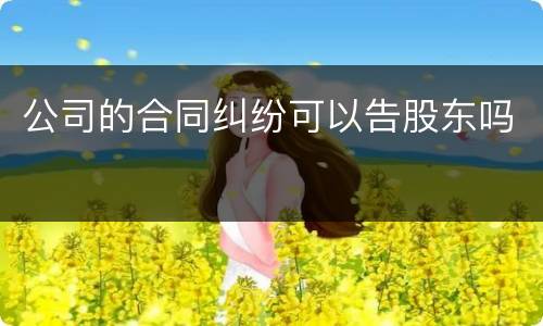 公司的合同纠纷可以告股东吗