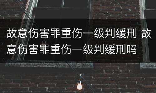 故意伤害罪重伤一级判缓刑 故意伤害罪重伤一级判缓刑吗