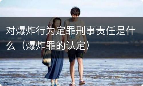 对爆炸行为定罪刑事责任是什么（爆炸罪的认定）
