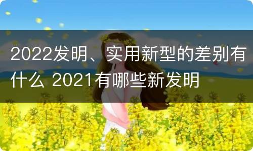 2022发明、实用新型的差别有什么 2021有哪些新发明
