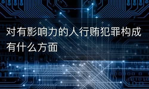 对有影响力的人行贿犯罪构成有什么方面