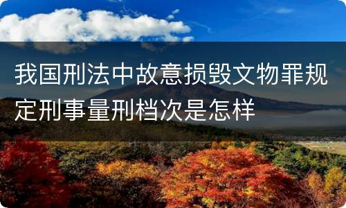 我国刑法中故意损毁文物罪规定刑事量刑档次是怎样