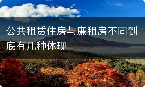 公共租赁住房与廉租房不同到底有几种体现