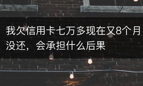 我欠信用卡七万多现在又8个月没还，会承担什么后果
