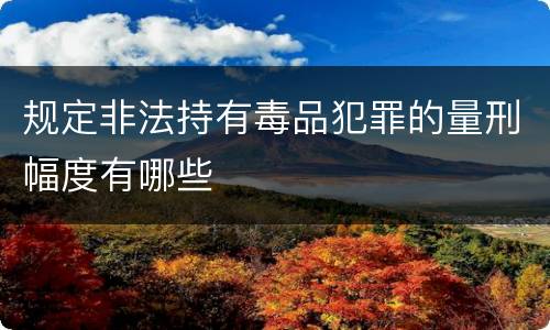 规定非法持有毒品犯罪的量刑幅度有哪些