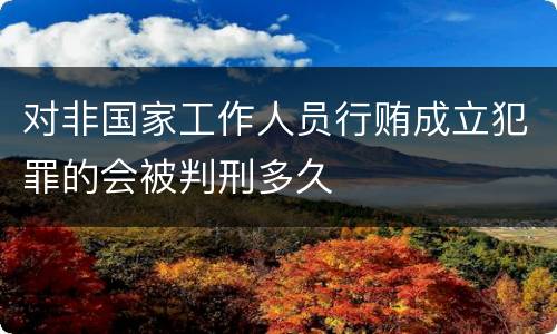 对非国家工作人员行贿成立犯罪的会被判刑多久