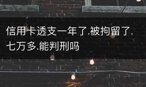 信用卡透支一年了.被拘留了.七万多.能判刑吗