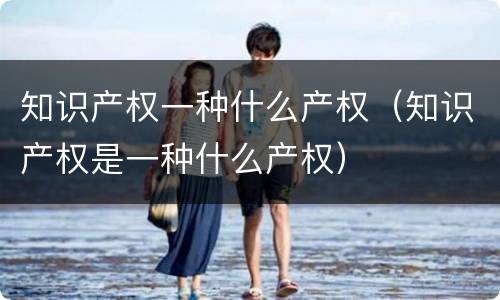 知识产权一种什么产权（知识产权是一种什么产权）
