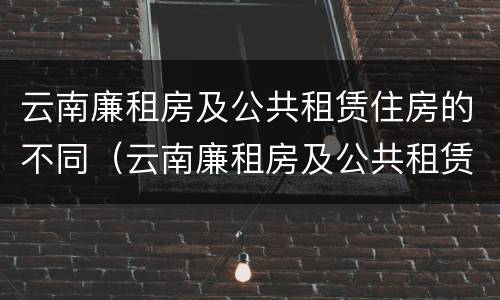 云南廉租房及公共租赁住房的不同（云南廉租房及公共租赁住房的不同分类）