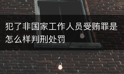 犯了非国家工作人员受贿罪是怎么样判刑处罚