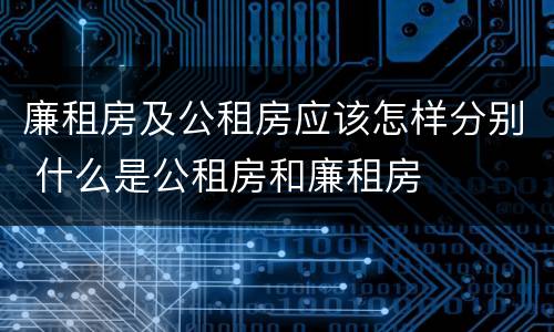 廉租房及公租房应该怎样分别 什么是公租房和廉租房