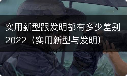 实用新型跟发明都有多少差别2022（实用新型与发明）