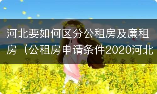 河北要如何区分公租房及廉租房（公租房申请条件2020河北）