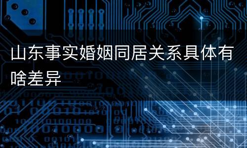 山东事实婚姻同居关系具体有啥差异