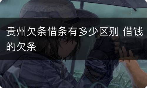 贵州欠条借条有多少区别 借钱的欠条