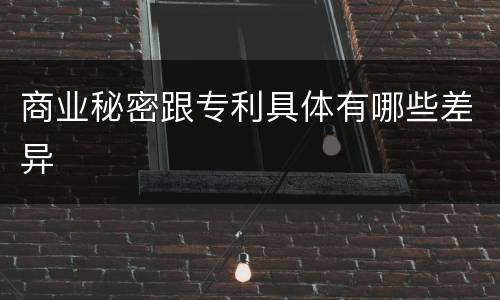 商业秘密跟专利具体有哪些差异