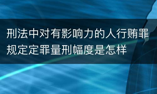 刑法中对有影响力的人行贿罪规定定罪量刑幅度是怎样