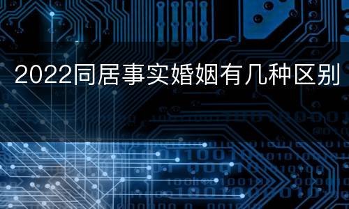 2022同居事实婚姻有几种区别