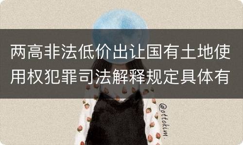 两高非法低价出让国有土地使用权犯罪司法解释规定具体有哪些主要内容