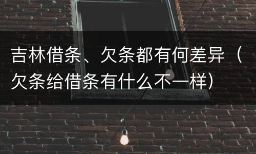 吉林借条、欠条都有何差异（欠条给借条有什么不一样）